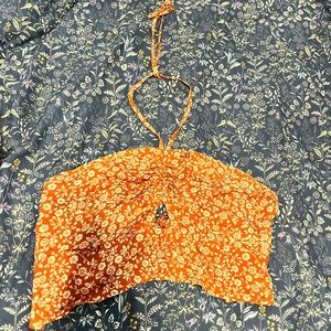 SHEIN floral tie crop tube top!